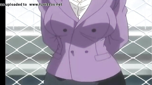 Anime girl in a tight jacket