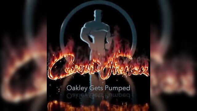 Oakley Gets Pumped fiery muscular hunk studio logo adult video thumbnail
