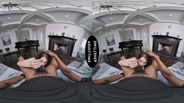 Maddy May rides Isiah Maxwell in hot VR interracial sex