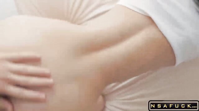 Slim Asian babe's arched back, bubble butt exposed in steamy sex scene