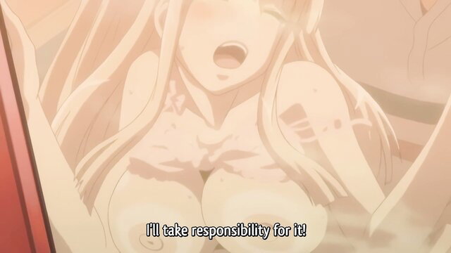 Hentai blonde Fuzzy Lips screams 'I'll take responsibility!' in squirting orgasm