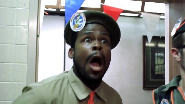 Shocked black men in scout uniforms, wide-eyed surprise thumbnail