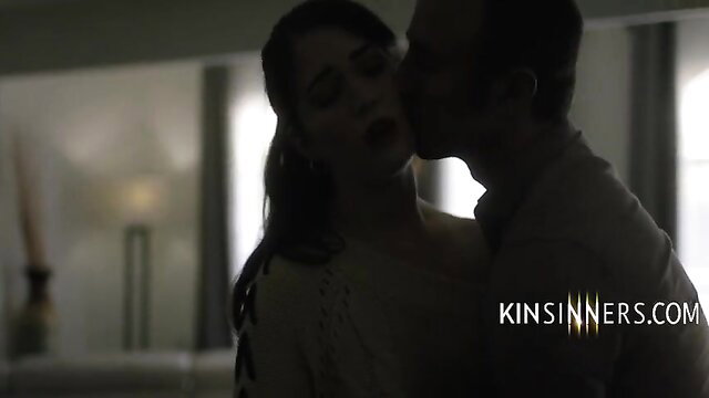 Evelyn Claire passionately kisses man in taboo Step Sinners scene