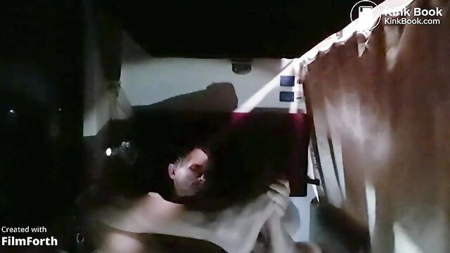 Indonesian amateur babe gives self footjob in dark car POV