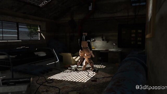 Taryn shemale hunter fucks prize in bunker - 3dxpassion VR