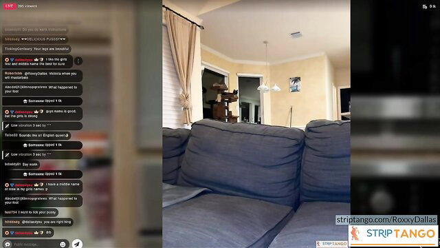 RoxxyDallas free erotic live show on stripTango couch tease