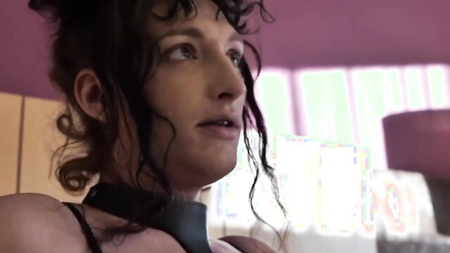 Lilith TS Europe in choker top after busy day, seductive glance