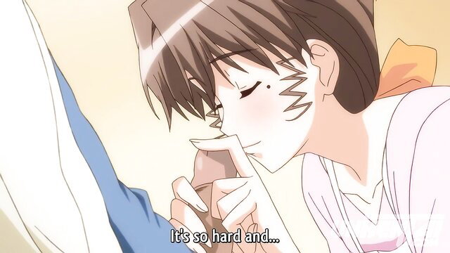 Anime stepmom licks son's hard cock in hentai jerk off taboo scene