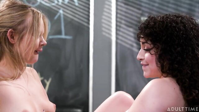 Coco Lovelock and Pixie Smalls nude lesbian kiss closeup