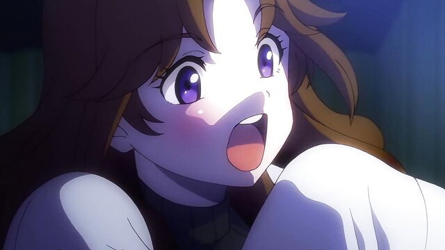 Cute anime nurse with open mouth and blushing face in hentai scene