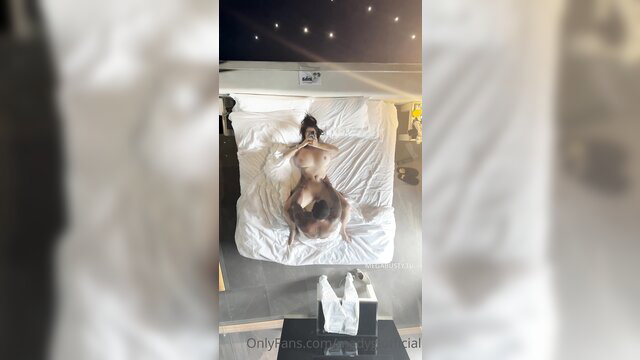 Busty chick rides BBC hardcore on bed, explicit interracial fuck