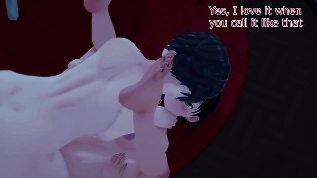 Anime girl with black hair loves it during steamy sleepover sex