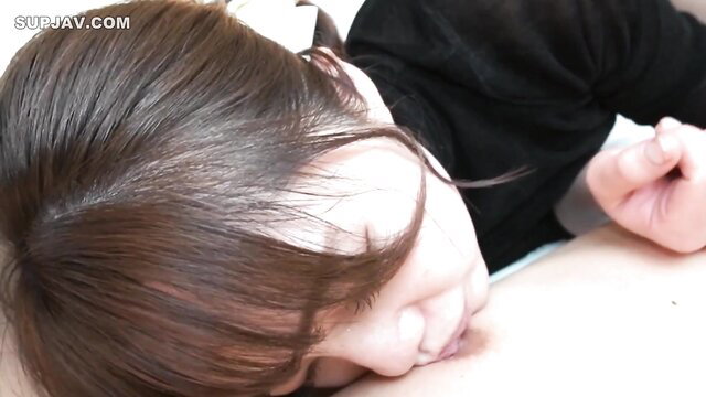 Asian girl sleeping with face on nude breast in intimate JAV scene