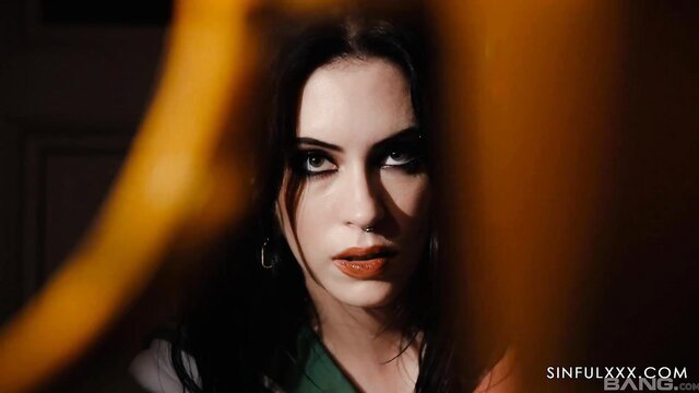 Busty Ria Sunn closeup in nurse outfit, teasing gangbang preview