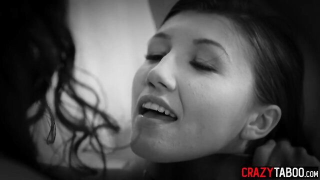 Maya Woulfe dominantly kisses big boobs teen girl closeup