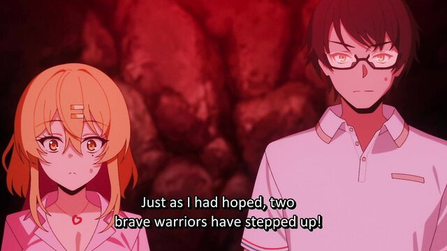 Nukitashi ecchi anime blonde girl and glasses guy side by side