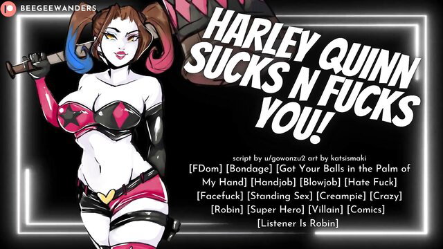 Harley Quinn hentai sucks & fucks you in F/Dom bondage ASMR