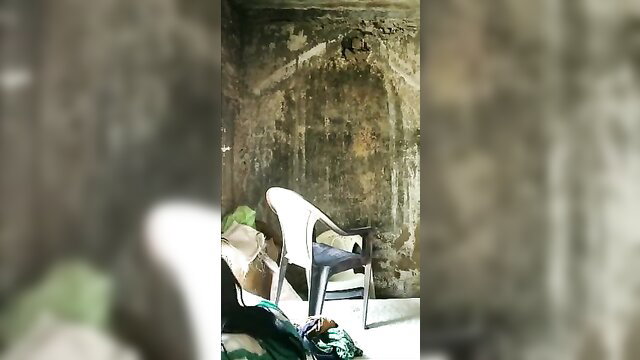 Desi Dehati hotty bent over chair in abandoned room tease