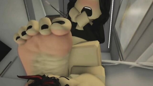 Giant stinky foot worship fetish closeup with toes in face