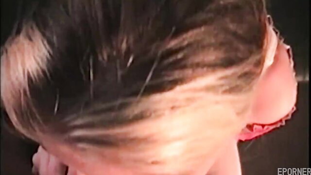 Blonde bombshell's wild lingerie solo tease closeup