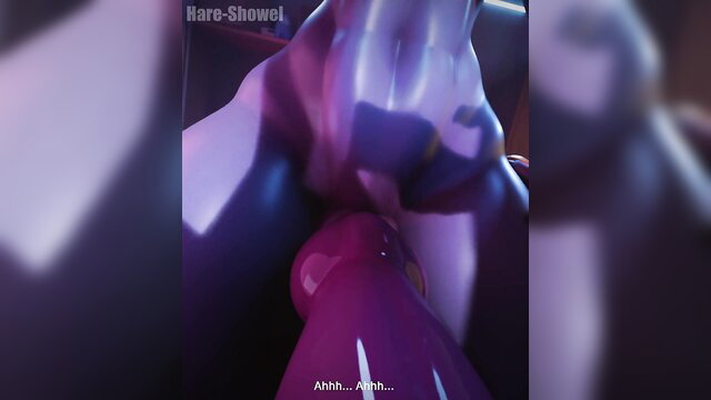 Purple alien hentai girl moaning in closeup crotch grind, SCP-1471 style