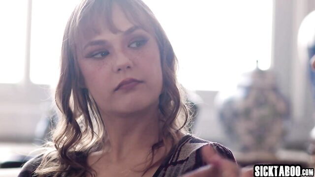 Cherry Kiss closeup portrait in sexy dress, seductive gaze