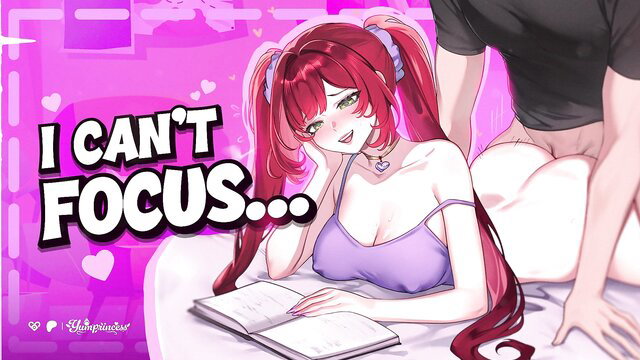 Yumprincess nerdy redhead college girl can't focus, big tits ass worshipped