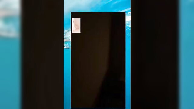 Amateur webcam girl in black top on blue poolside, leaked show