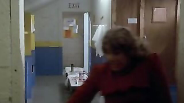 Blonde with nice tits in crowded girls locker room