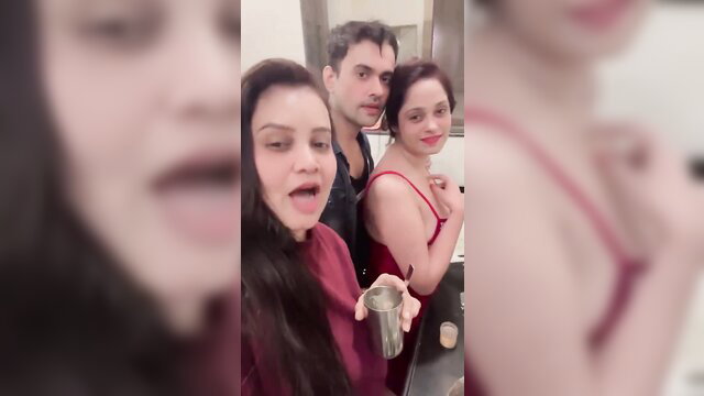 Priya Gamre and Ritu Rai Indian amateur threesome selfie