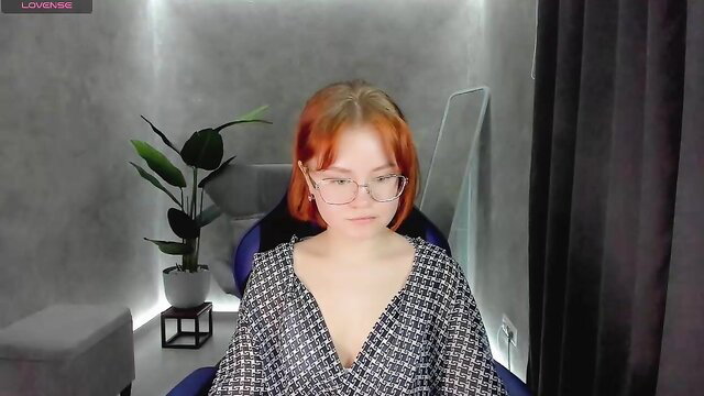 Lu_muon shy 18yo redhead in deep V blouse Chaturbate solo