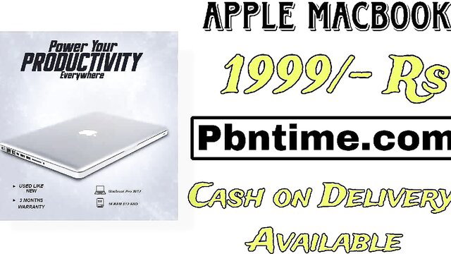 Fake Apple MacBook Pro ad scam thumbnail - old laptop with COD offer