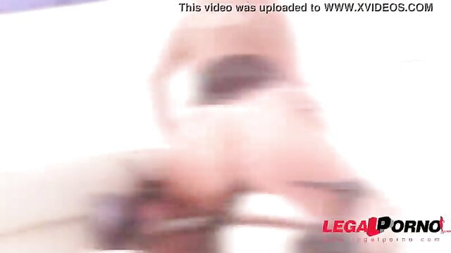 Blurry tattooed MILF Lolly Glam hardcore group sex gangbang with workers