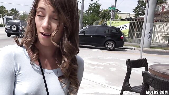 Kirsten Lee outdoor public tease in tight top, Kirsten Lee nude