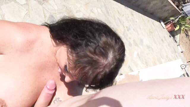 Devon Breeze POV titfuck on sun lounger with Sam Bourne