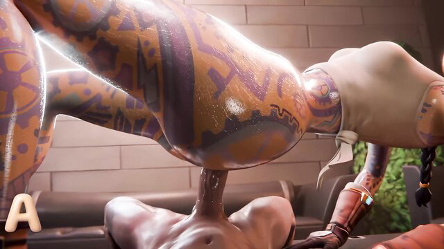 Tattooed black babe Jules side riding cock POV in 4K