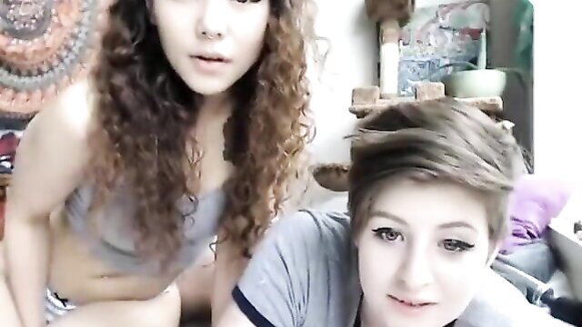 Hairy Asian babe with curly hair teases pussy solo