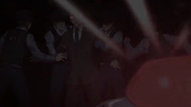 Jav gangbang ep6: suited men surround woman in dark lit scene