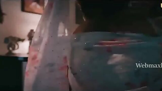 Indian bride in sheer veil bends over showing huge ass in Ullu Nurse Part 02