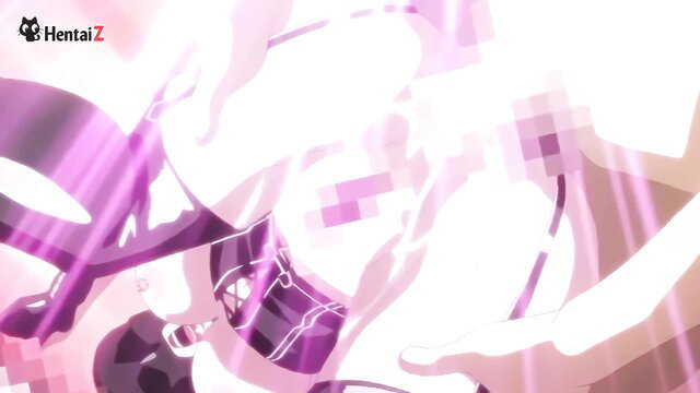 Tsuma netori 2 JAV hentai girl in purple lingerie with glowing Tetris blocks