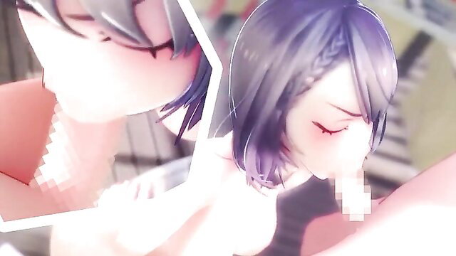 Kira Perez flexible blowjob with JMac closeup