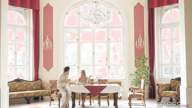 Jasmine Webb in elegant lesbian sex affair dinner scene