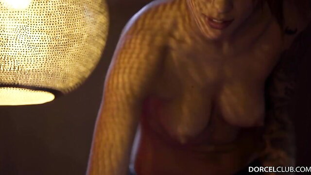 Nikita Bellucci nude scales skin in Fantasy BDSM scene