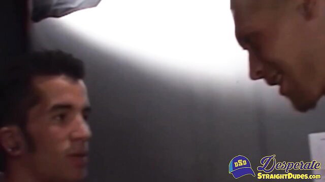 Felix West and Jason Phisher straight buds face-to-face smiling intimately