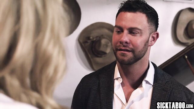 Jane Wilde gazes at handsome stepdad in suit, horny teen wants him close