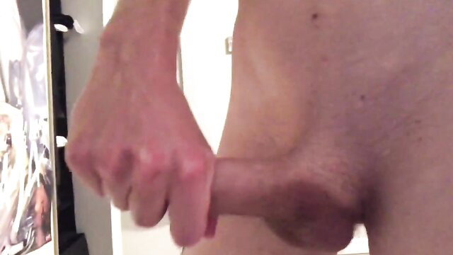 Cutiepii33quinn hand stroking thick erect cock closeup