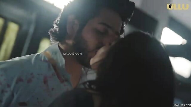 Big Boobs Bhabhi passionately kissing man in bloody shirt hardcore scene