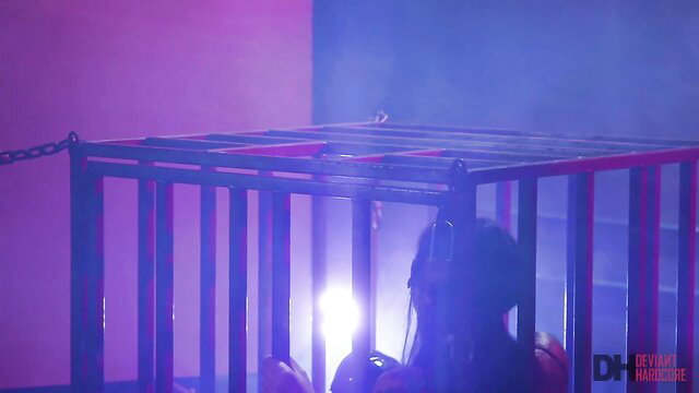 Gina Valentina in cage, wild Latina submission hardcore heat