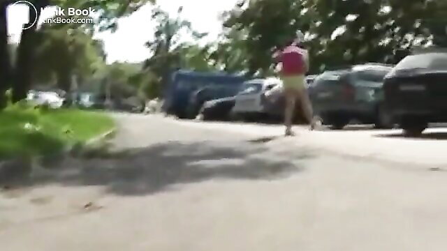 PSG Dany public shorts mess outdoor upskirt tease