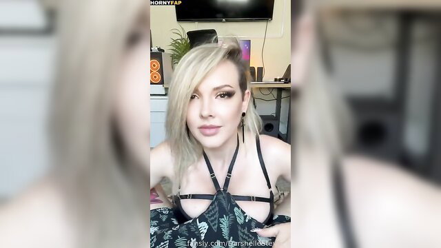 Darshelle Stevens blonde topless in harness lingerie POV tease
